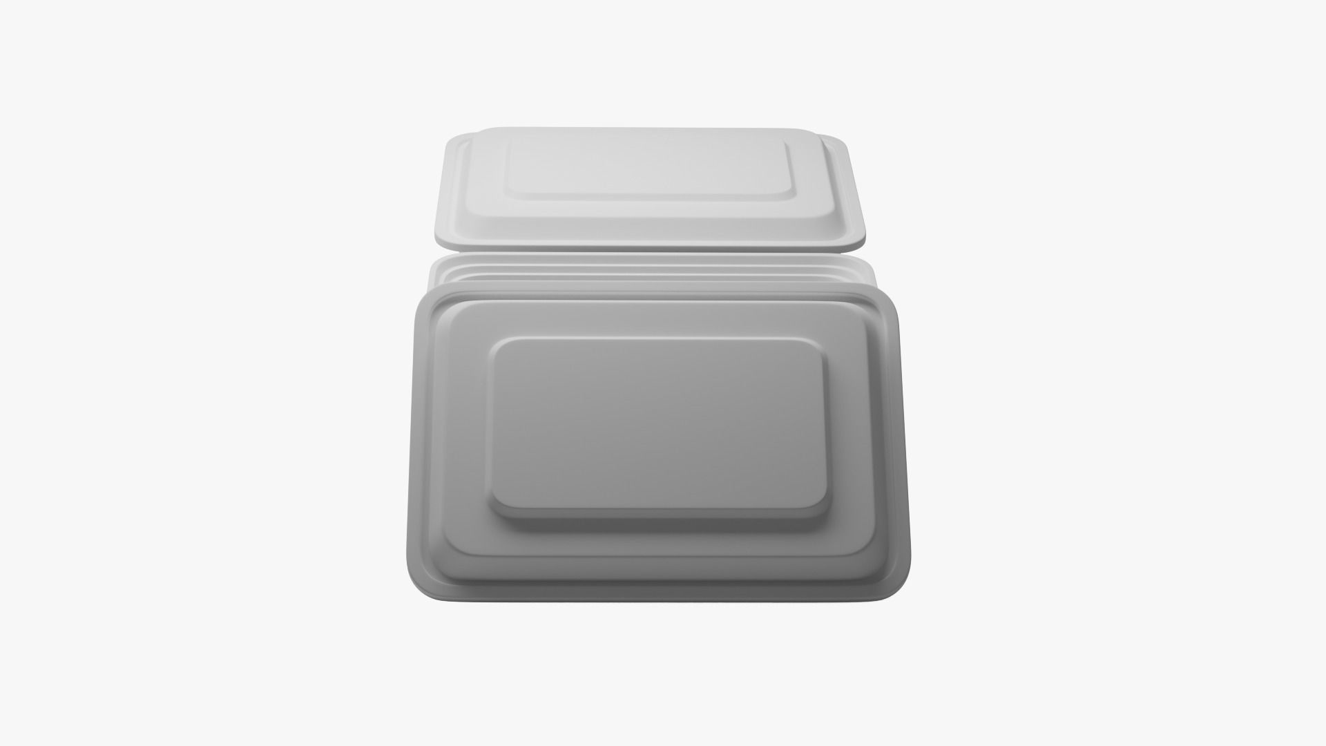 Rectangle Meal Prep Container 4 Low-poly 3D model_8