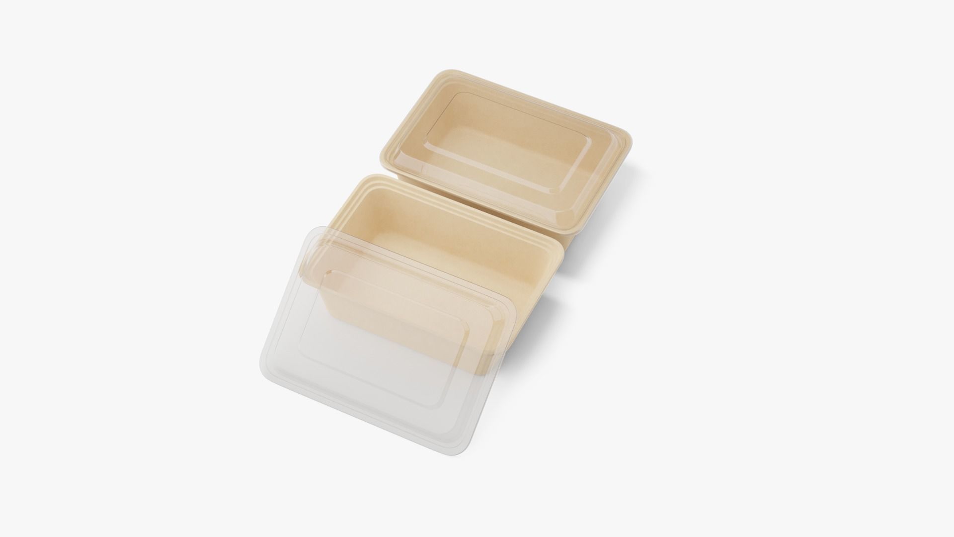 Rectangle Meal Prep Container 4 Low-poly 3D model_6