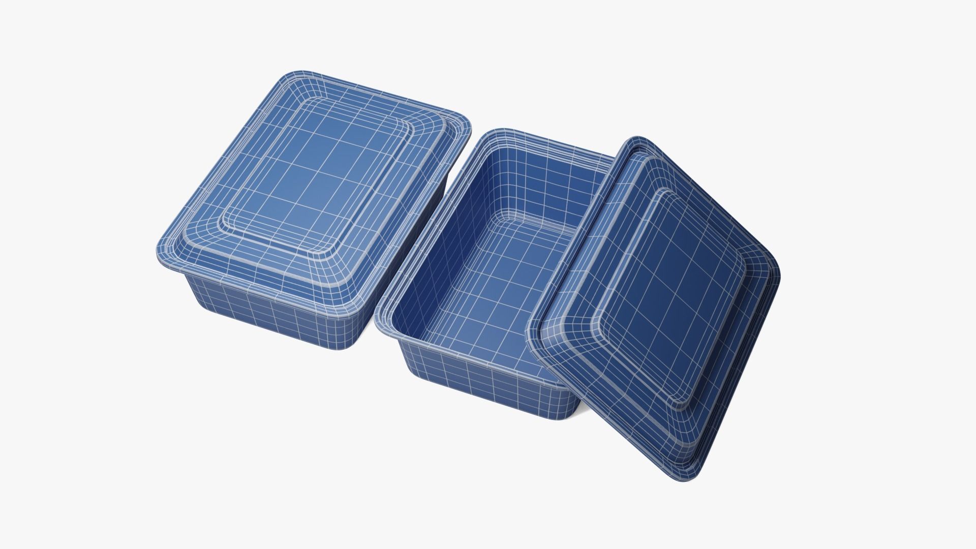 Rectangle Meal Prep Container 4 Low-poly 3D model_16