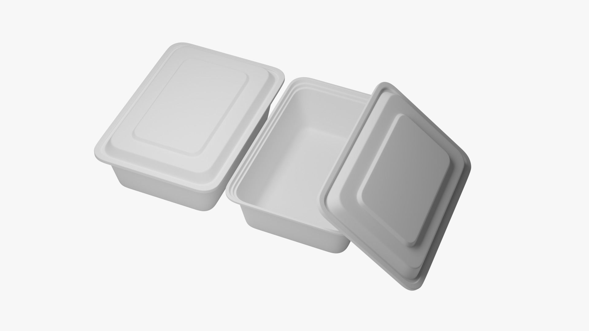 Rectangle Meal Prep Container 4 Low-poly 3D model_10