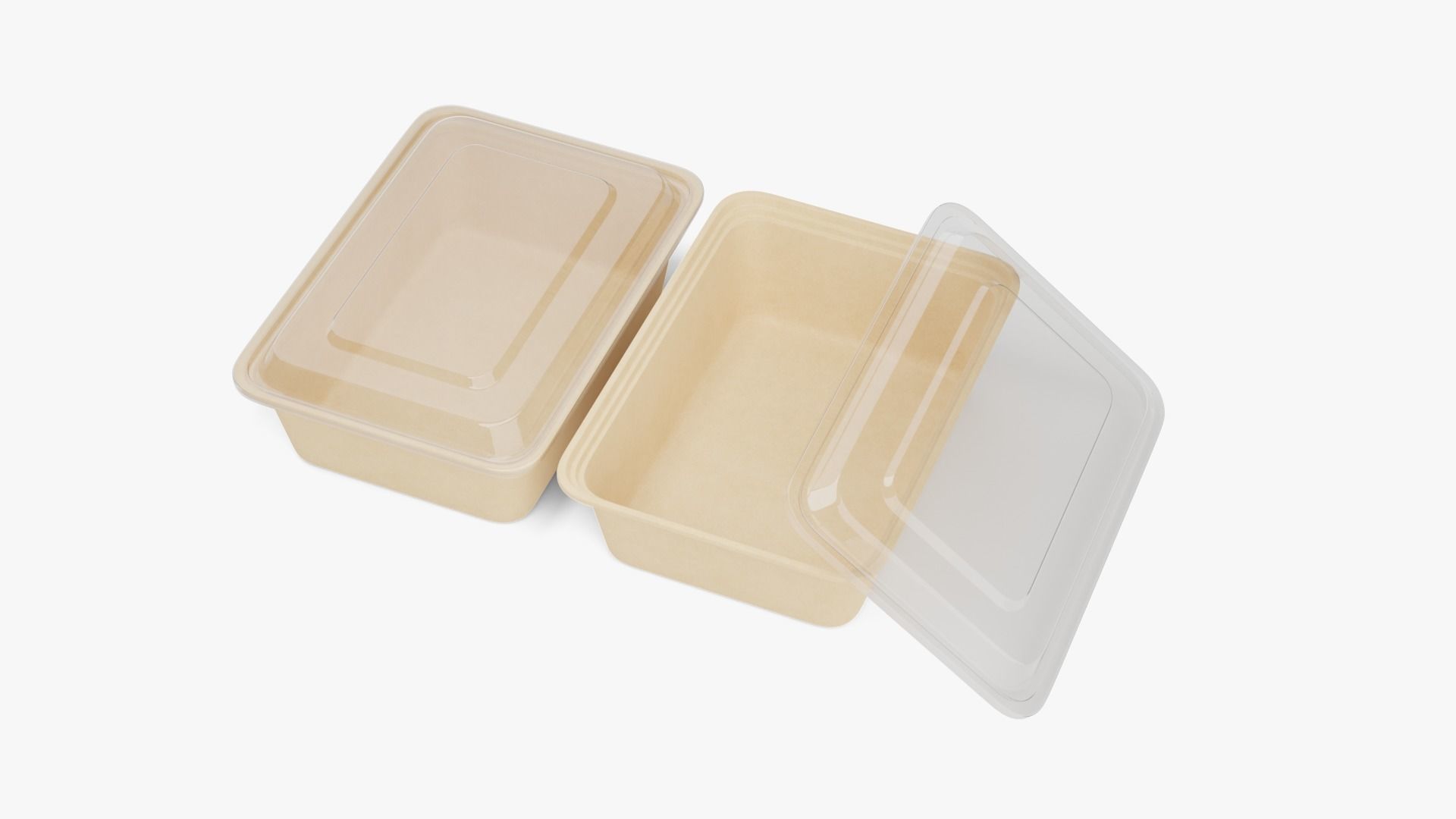 Rectangle Meal Prep Container 4 Low-poly 3D model_5