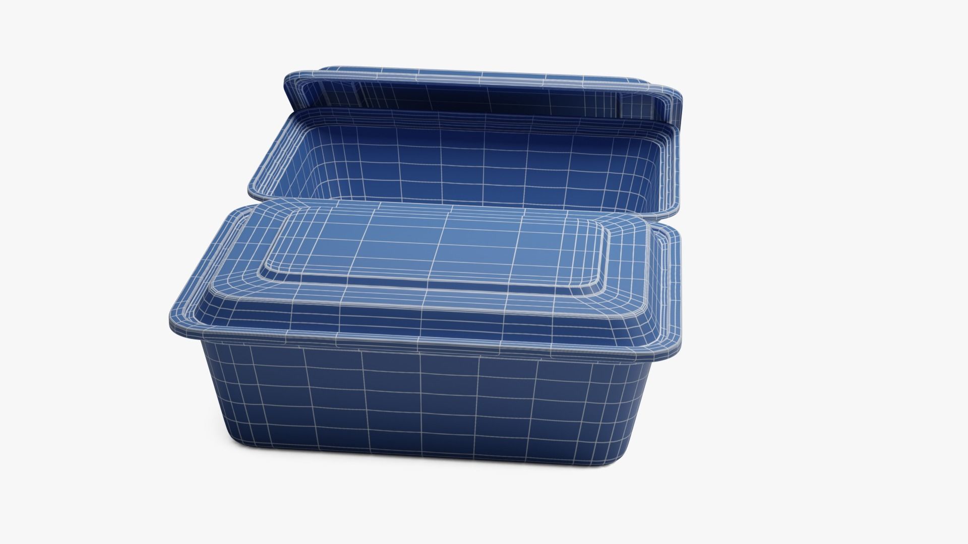 Rectangle Meal Prep Container 4 Low-poly 3D model_13