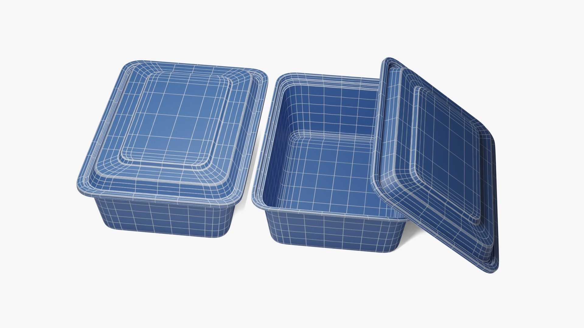 Rectangle Meal Prep Container 4 Low-poly 3D model_18