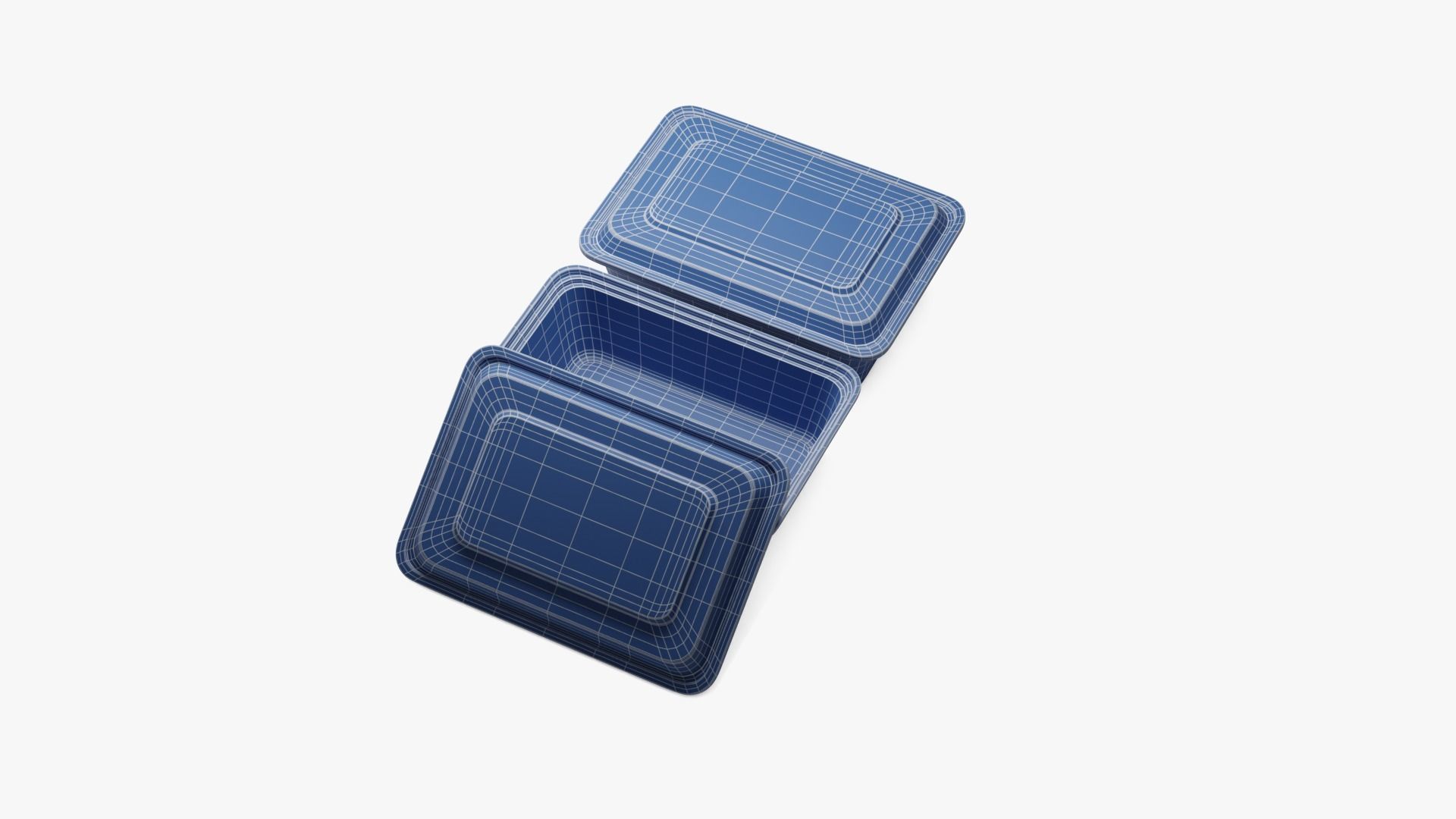 Rectangle Meal Prep Container 4 Low-poly 3D model_17
