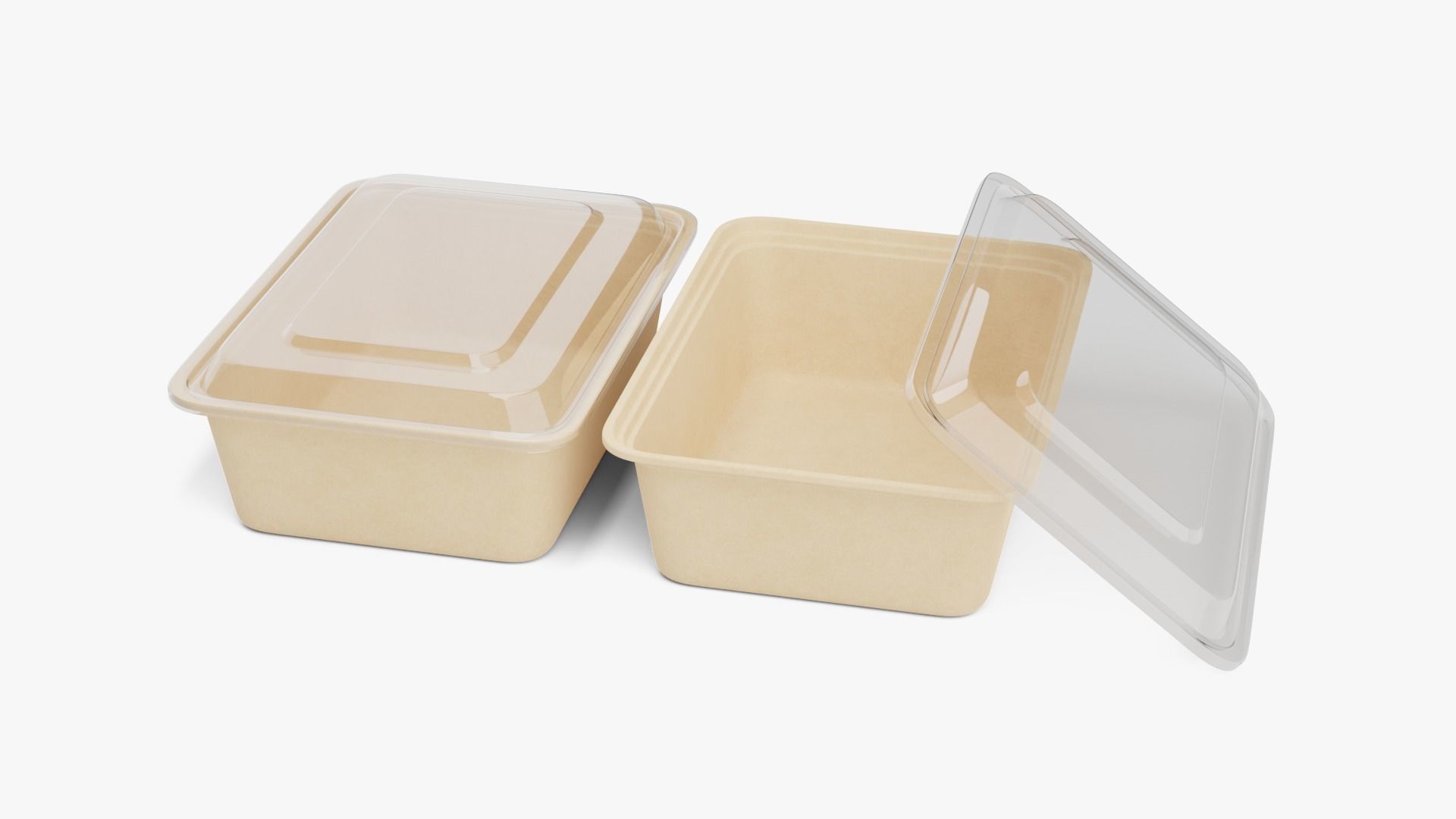Rectangle Meal Prep Container 4 Low-poly 3D model_1