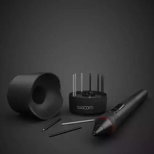 Wacom Pen And Stand Low-poly 3D model