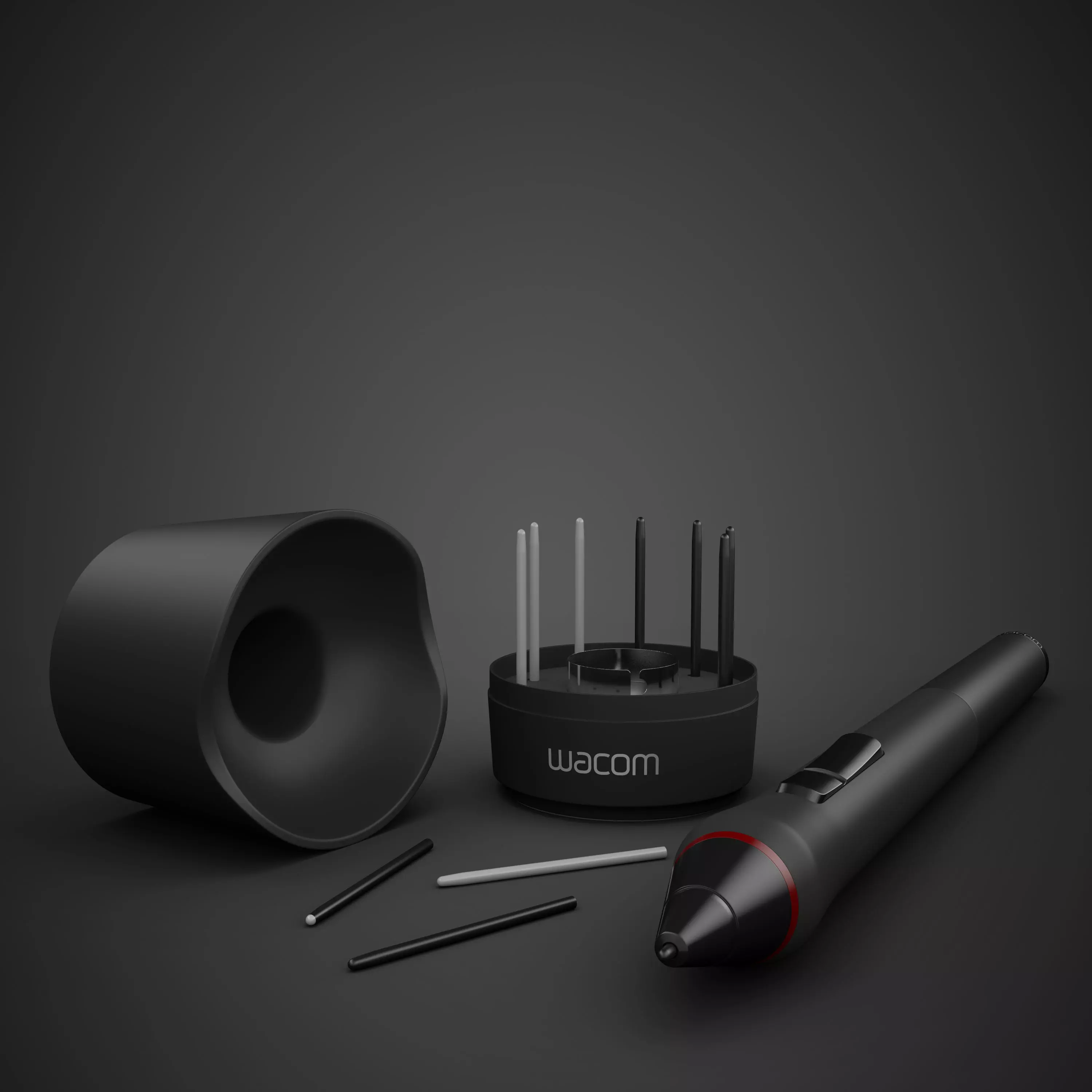 Wacom Pen And Stand Low-poly 3D model_0