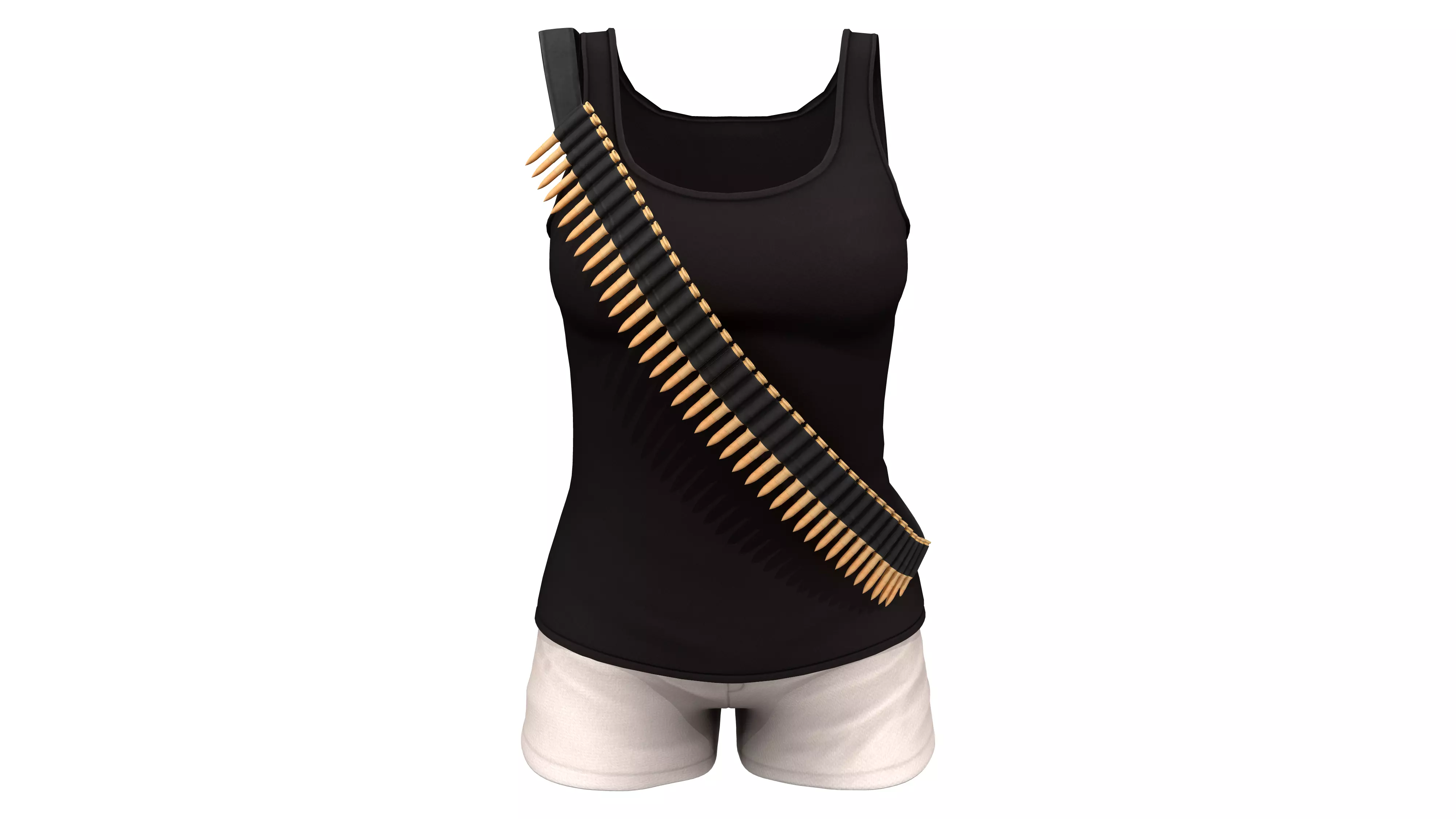 Tank Top Shorts Shoulder Bandolier Outfit Low-poly 3D model