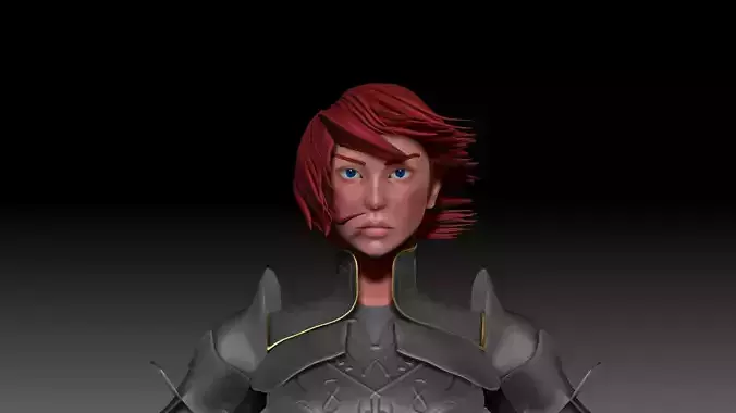 female warrior low poly 