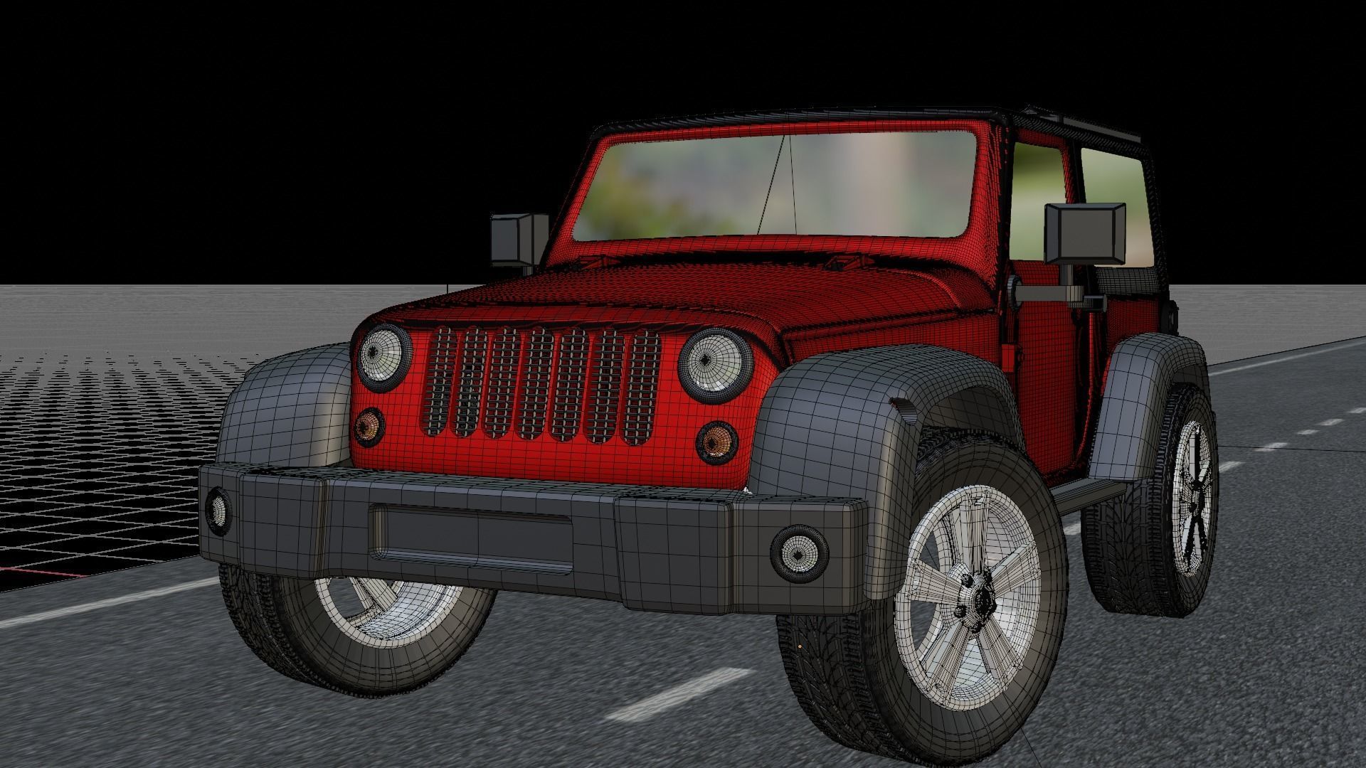 2010 Jeep wrangler 3D model Low-poly 3D model_6