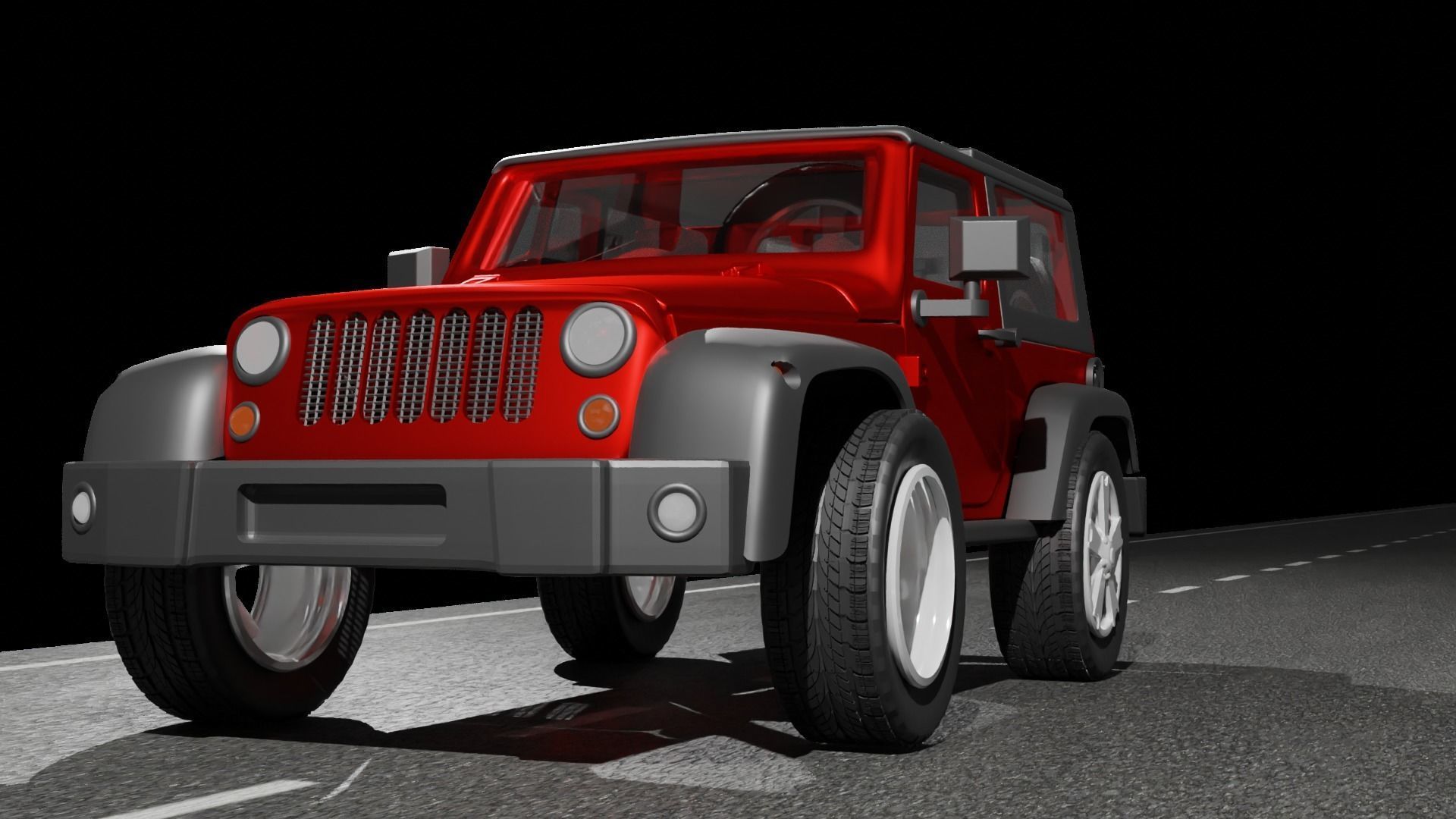 2010 Jeep wrangler 3D model Low-poly 3D model_1