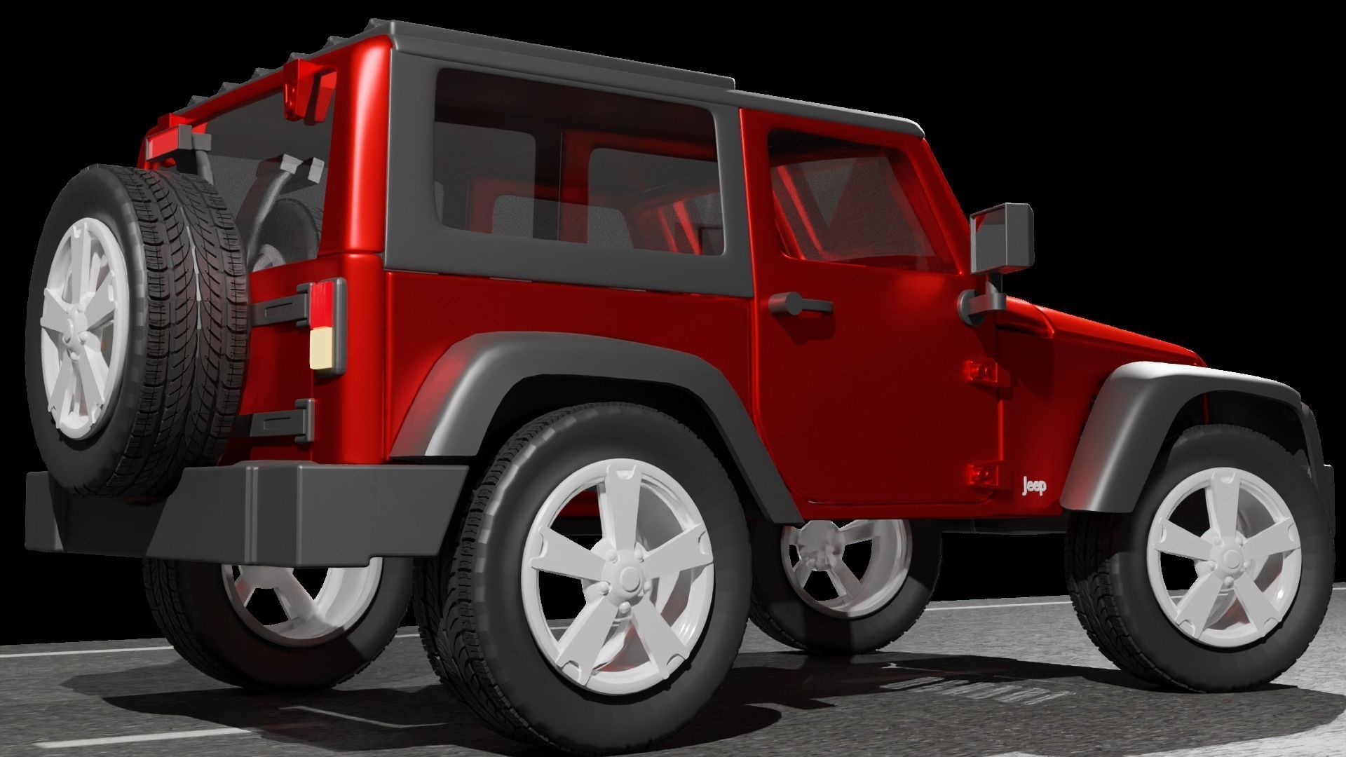 2010 Jeep wrangler 3D model Low-poly 3D model_4