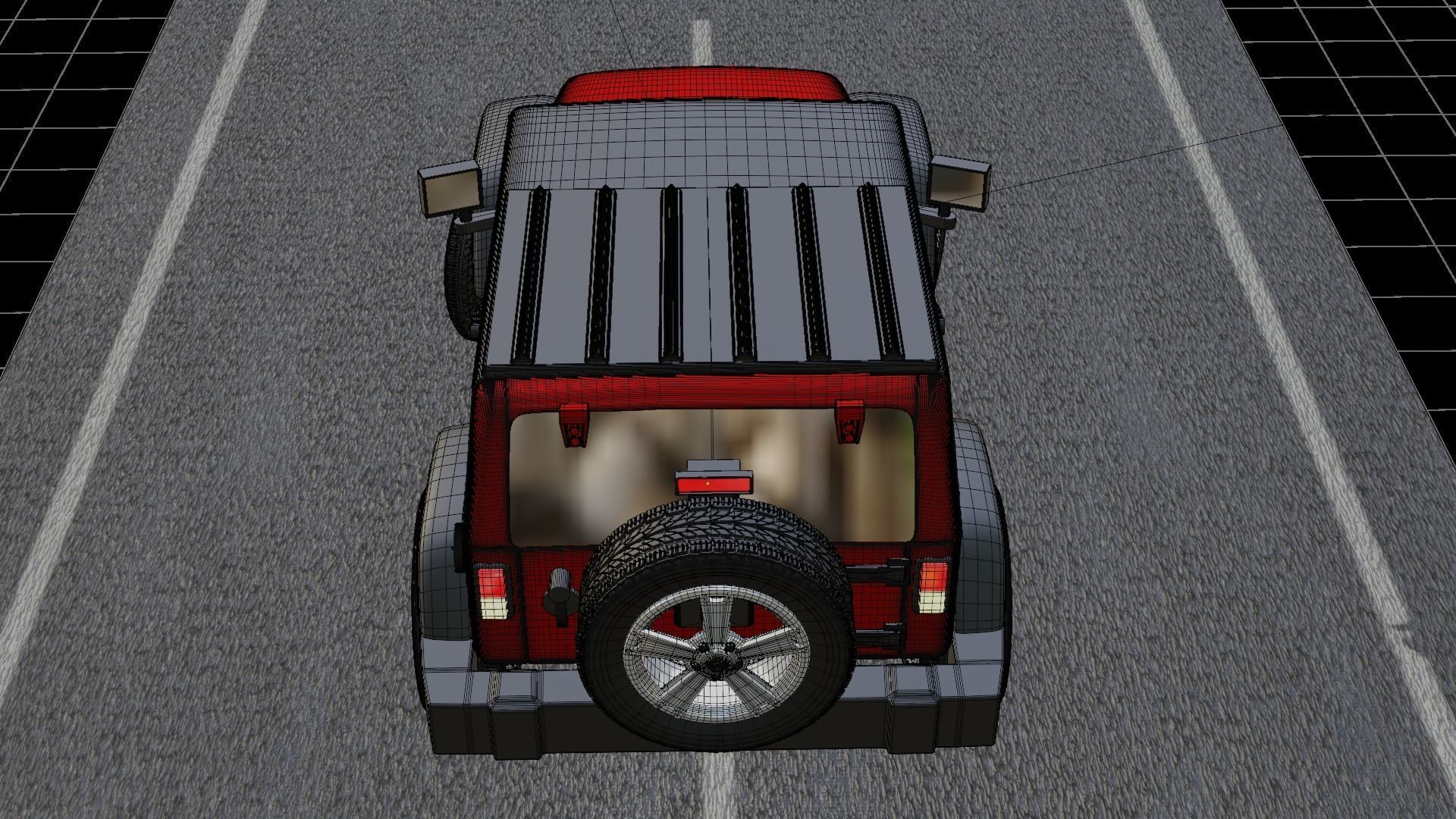 2010 Jeep wrangler 3D model Low-poly 3D model_9