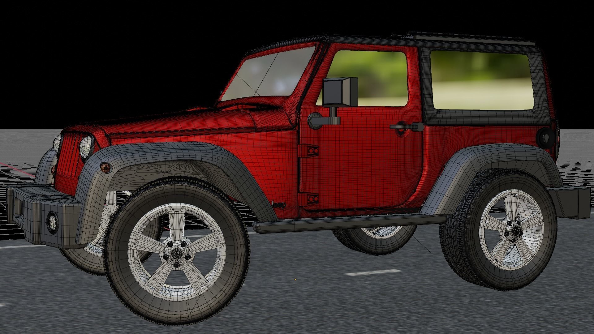 2010 Jeep wrangler 3D model Low-poly 3D model_7