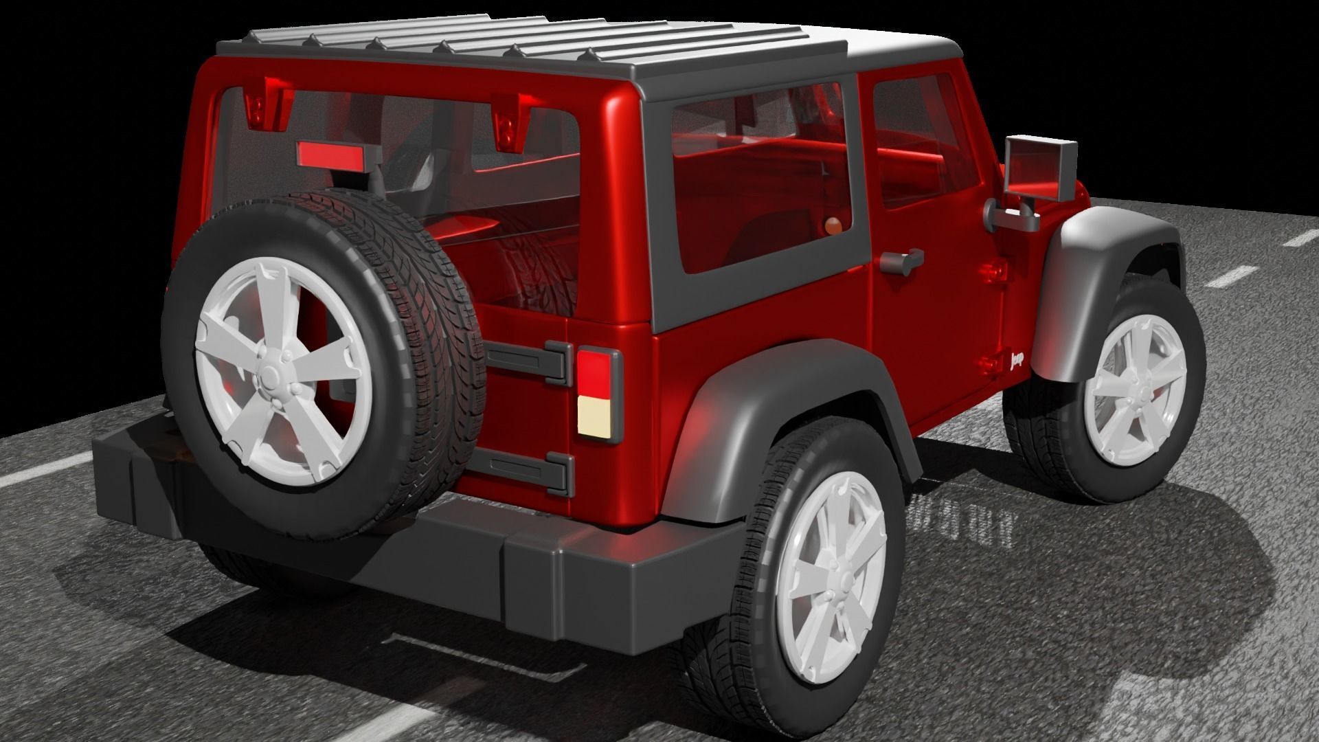 2010 Jeep wrangler 3D model Low-poly 3D model_3