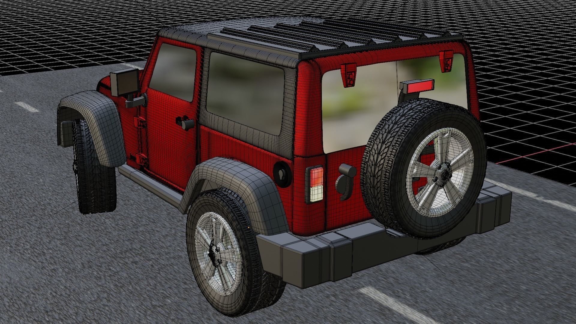 2010 Jeep wrangler 3D model Low-poly 3D model_8