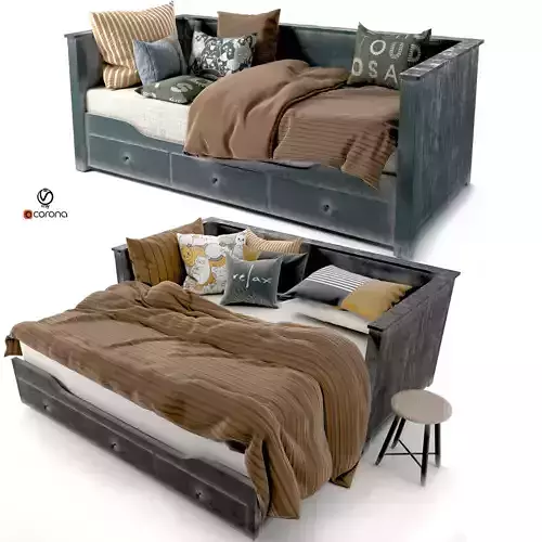 Ikea Hemnes Day bed set 48 3D model