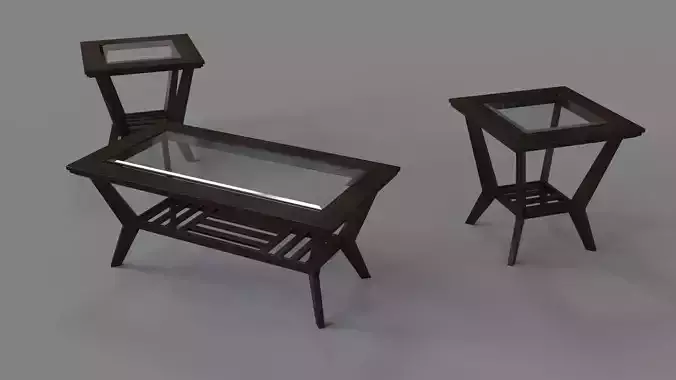 Lanquist Dark Tone Glass 3 Pack Tables