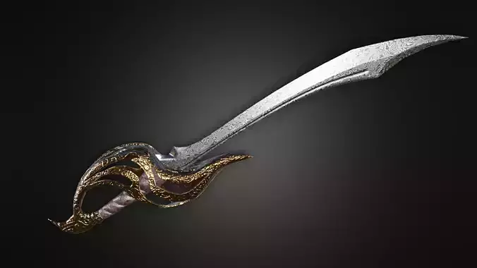 Falchion sword Free low-poly 3D model