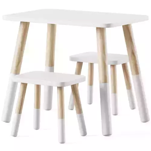 Wooden children table and chairs by Sklum