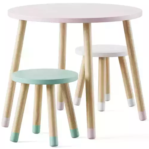 Round childrens table and chairs by Sklum