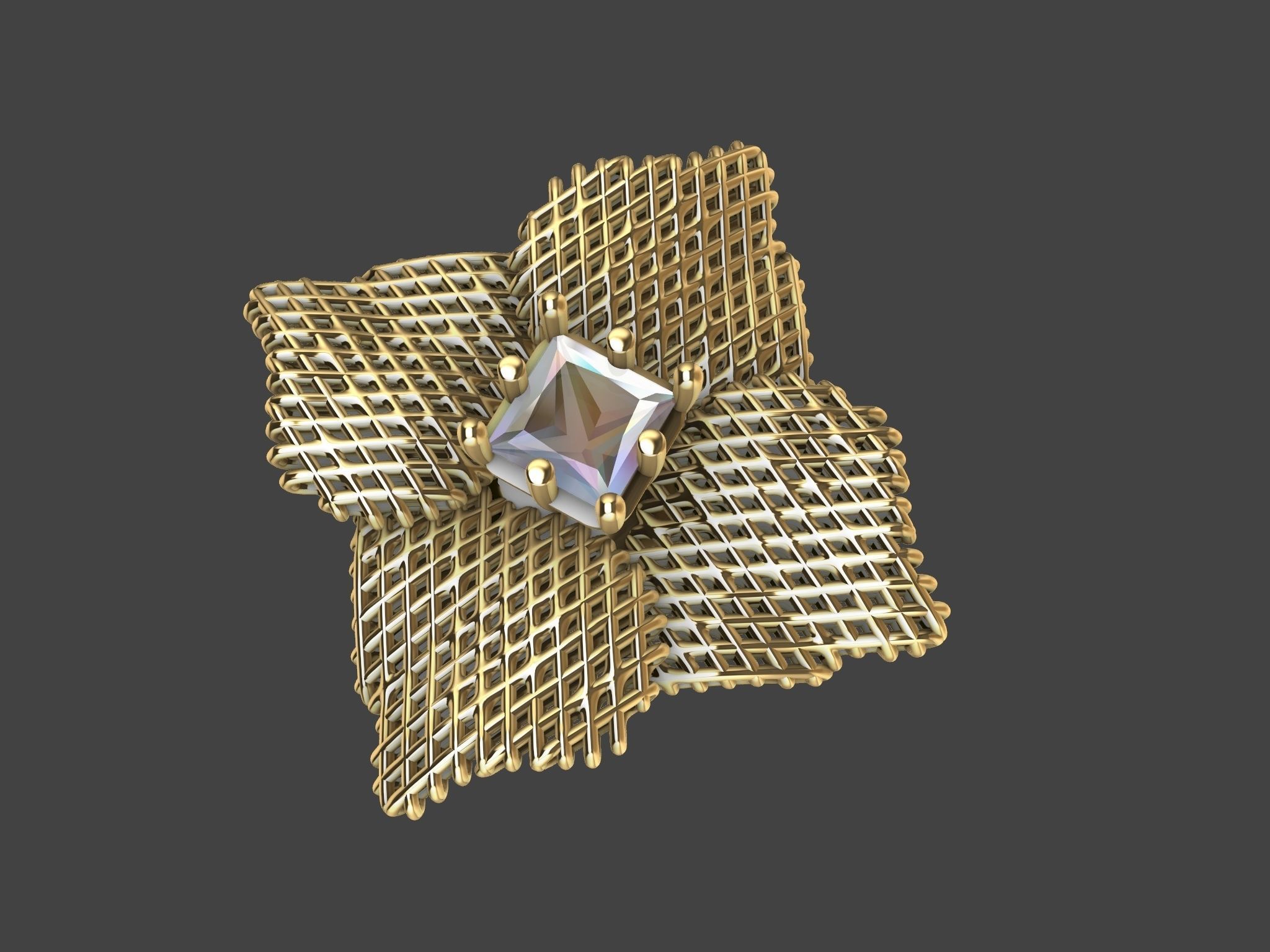 Princess Cut Jali Earrings stl verified 3D print model_8