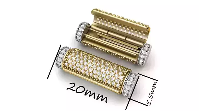 5 and half mm Round Flip Diamond Lock Box for Chain and Necklace 3D print model