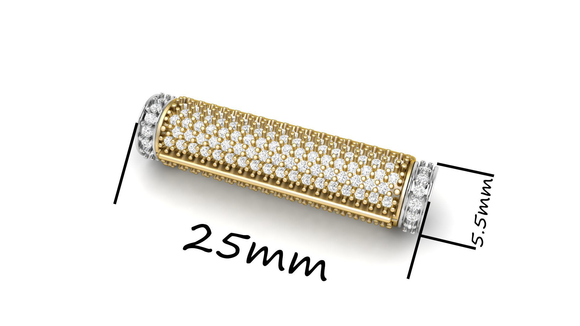 5 and half mm Round Flip Diamond Lock Box for Chains Necklace 3D print model_1