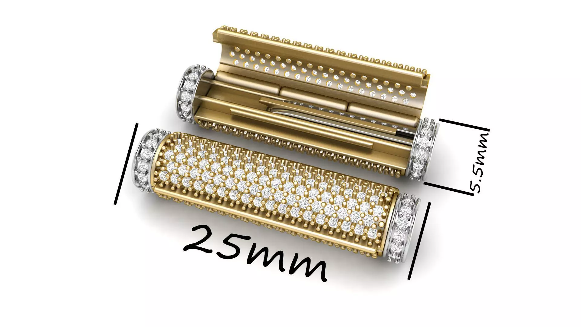 5 and half mm Round Flip Diamond Lock Box for Chains Necklace 3D print model_0