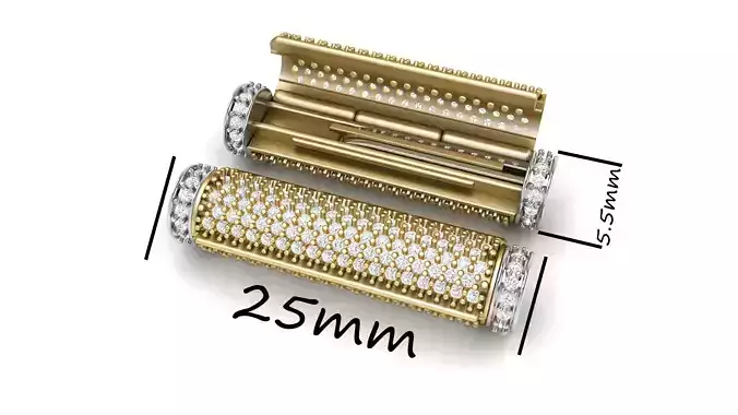 5 and half mm Round Flip Diamond Lock Box for Chains Necklace 3D print model