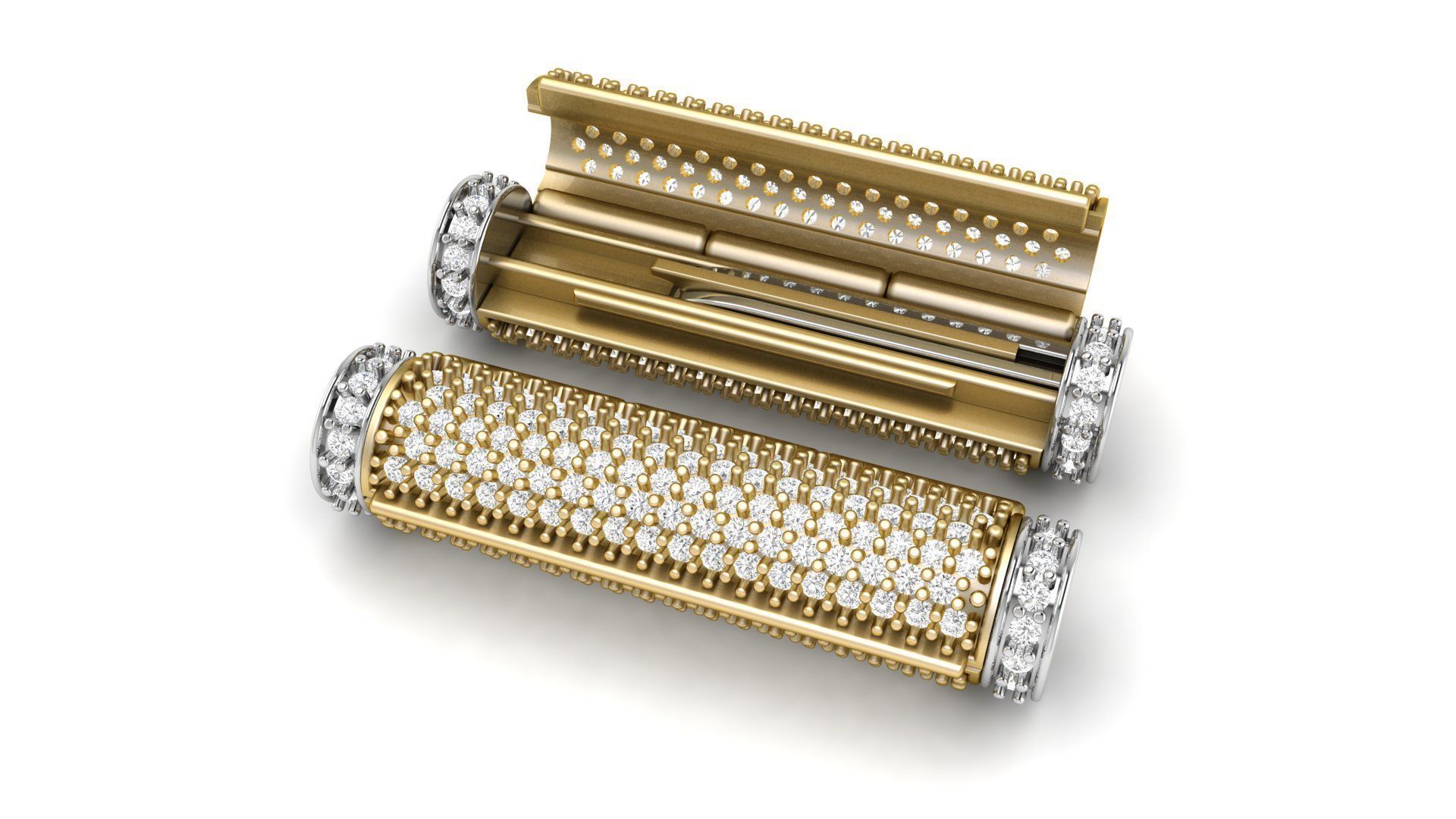 5 and half mm Round Flip Diamond Lock Box for Chains Necklace 3D print model_12