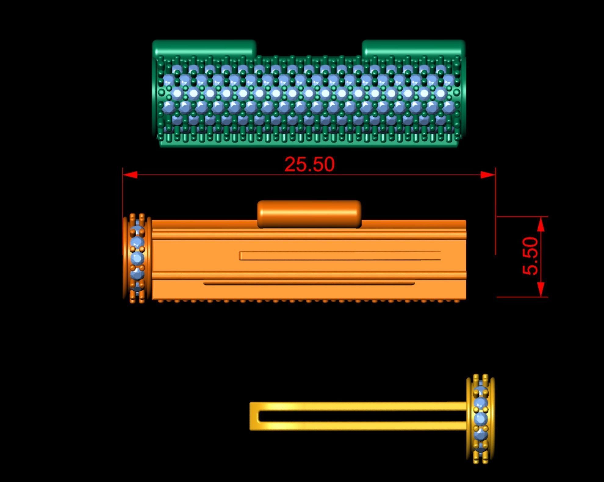 5 and half mm Round Flip Diamond Lock Box for Chains Necklace 3D print model_4