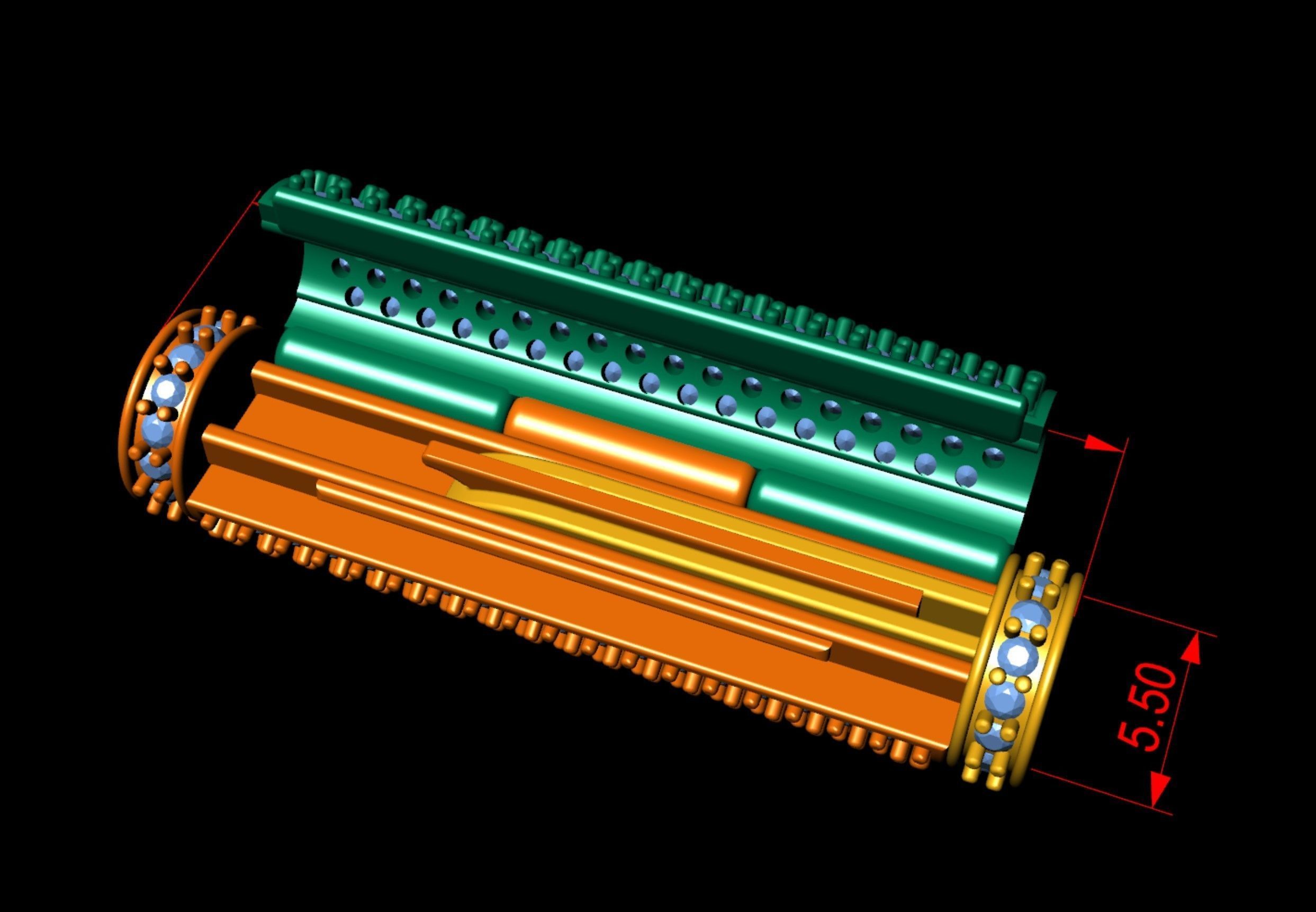 5 and half mm Round Flip Diamond Lock Box for Chains Necklace 3D print model_10