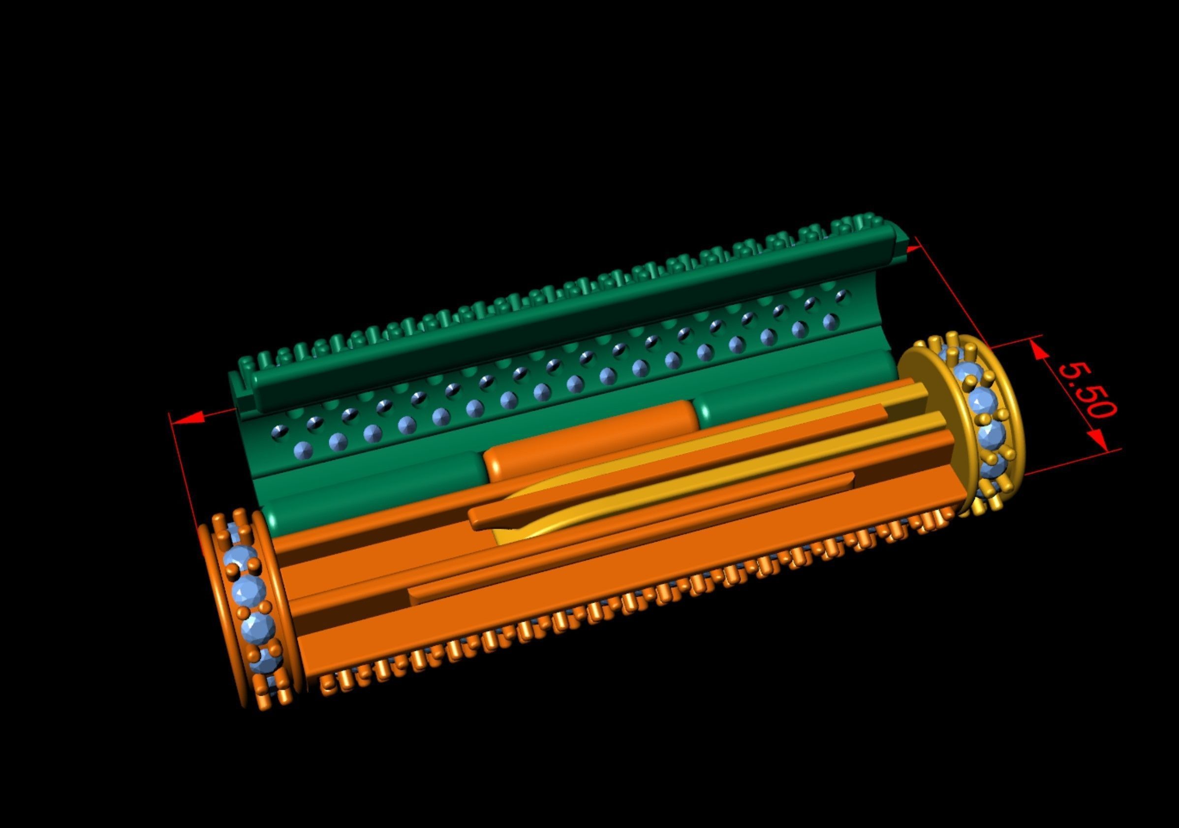 5 and half mm Round Flip Diamond Lock Box for Chains Necklace 3D print model_8