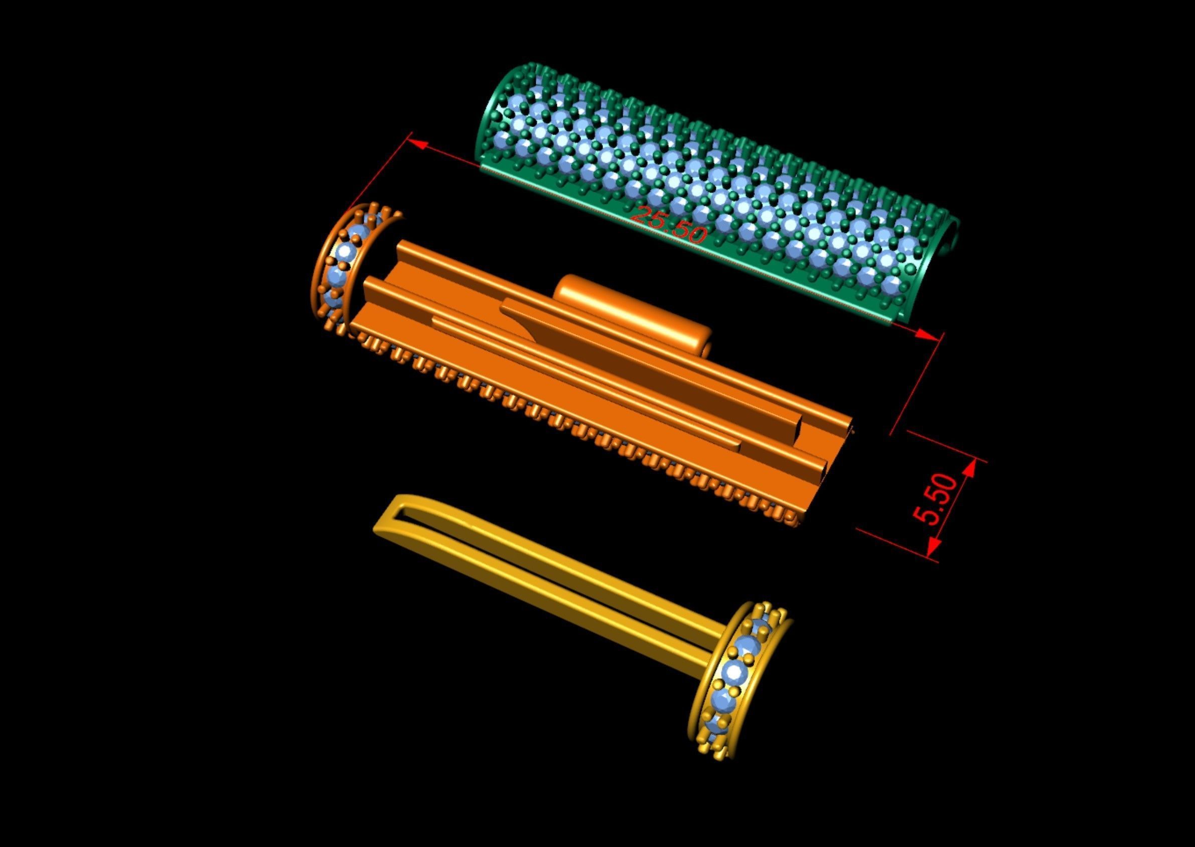 5 and half mm Round Flip Diamond Lock Box for Chains Necklace 3D print model_6