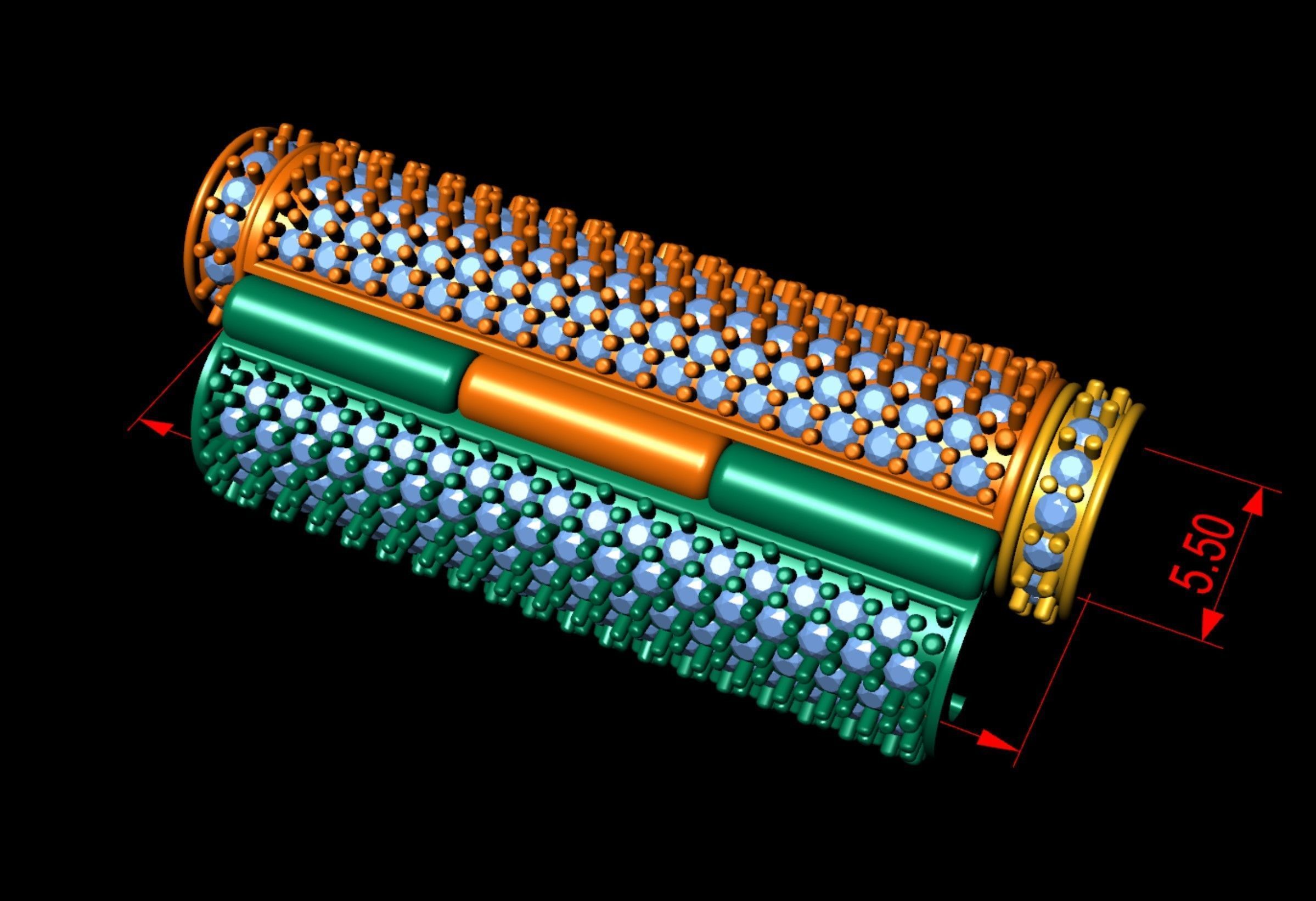 5 and half mm Round Flip Diamond Lock Box for Chains Necklace 3D print model_5