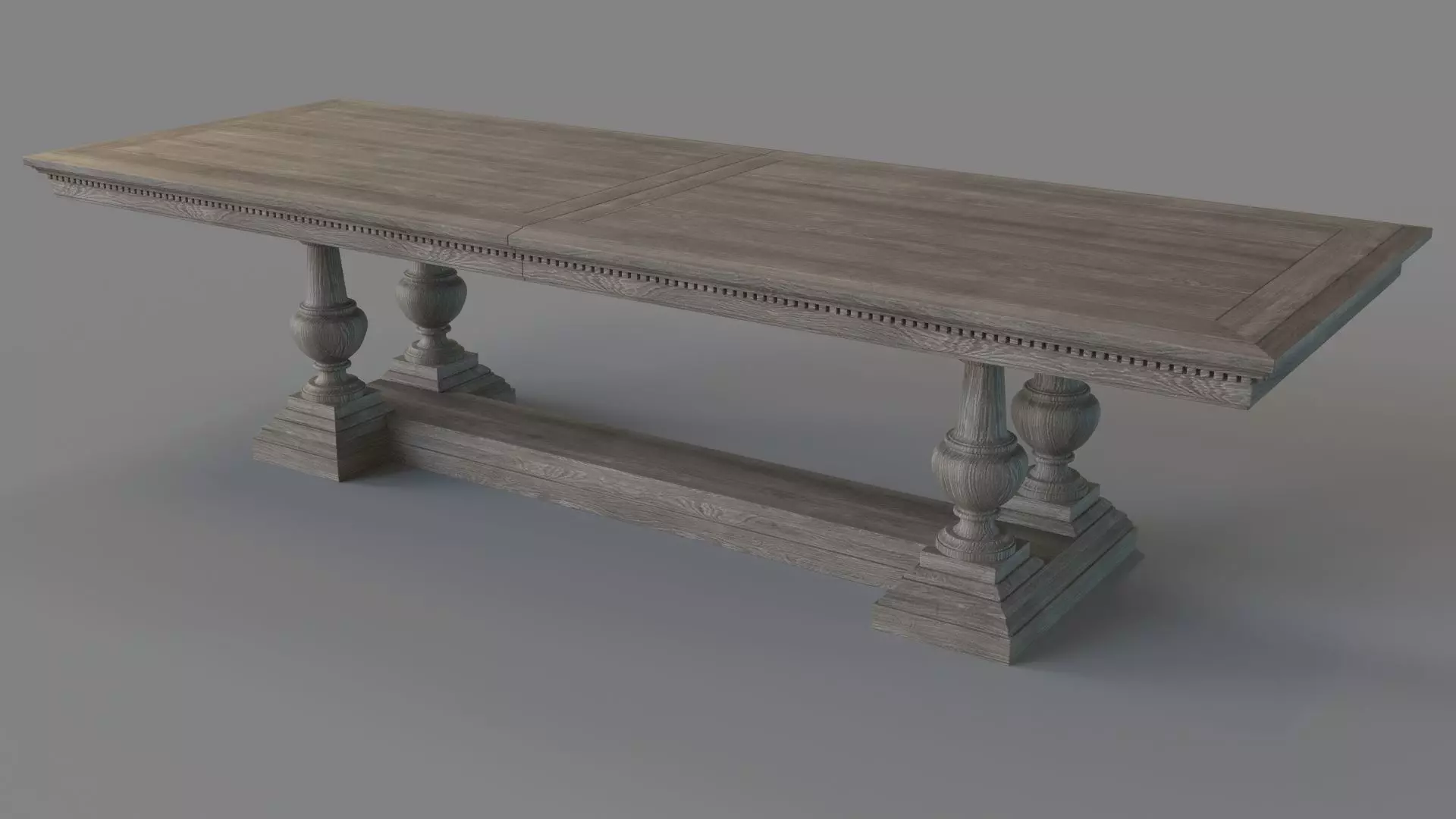 St James Rectangular Extension Dining Table Antique Grey Oak 3D model_0