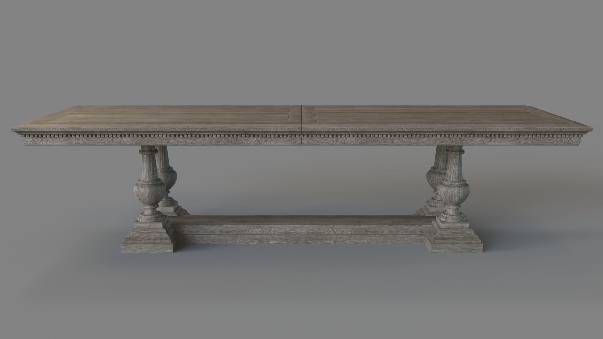 St James Rectangular Extension Dining Table Antique Grey Oak 3D model_1