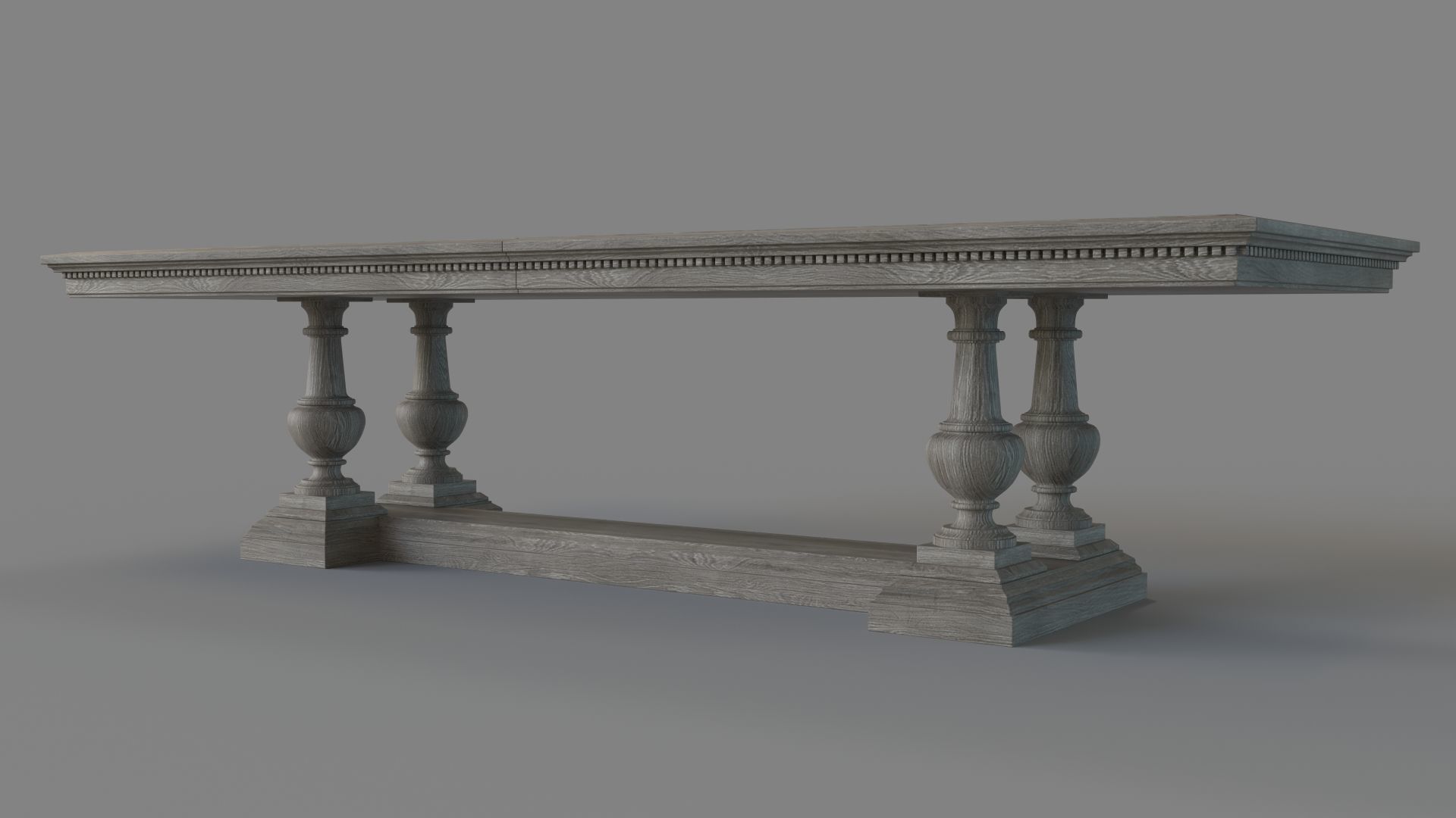 St James Rectangular Extension Dining Table Antique Grey Oak 3D model_4
