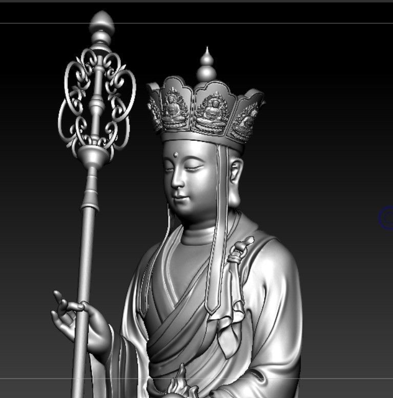 Earth Store Bodhisattva rides an animal 3D print model_10