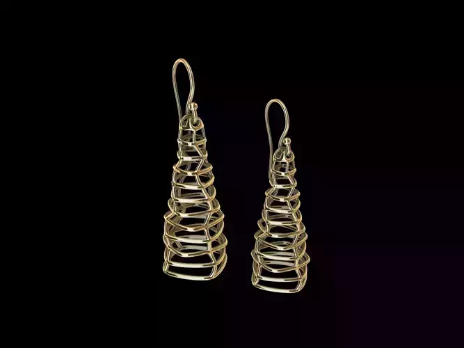 Modern Geometric Abstract earrings stl veriufied