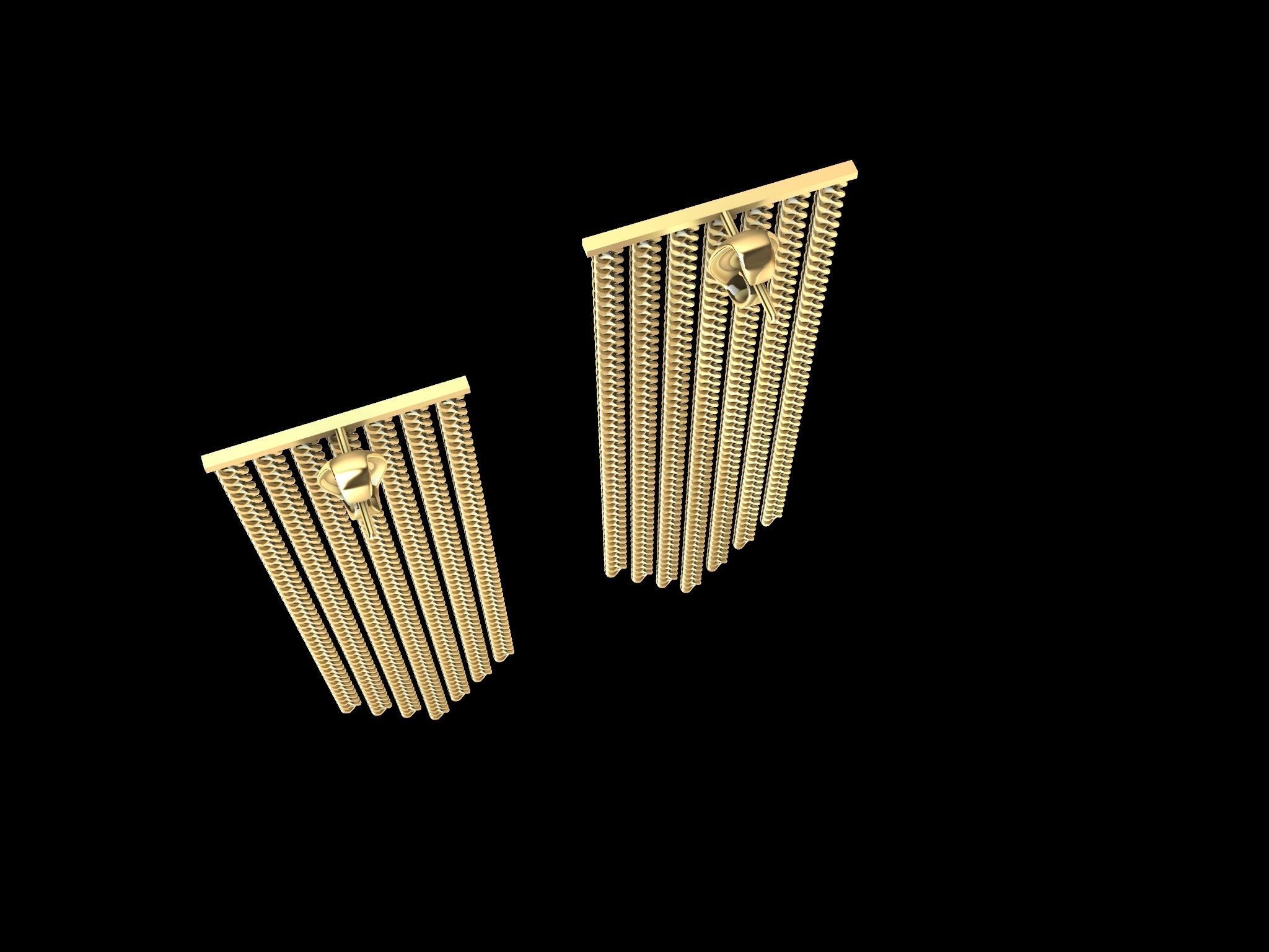 Modern Chain Earrings 3d Model 3D print model_22