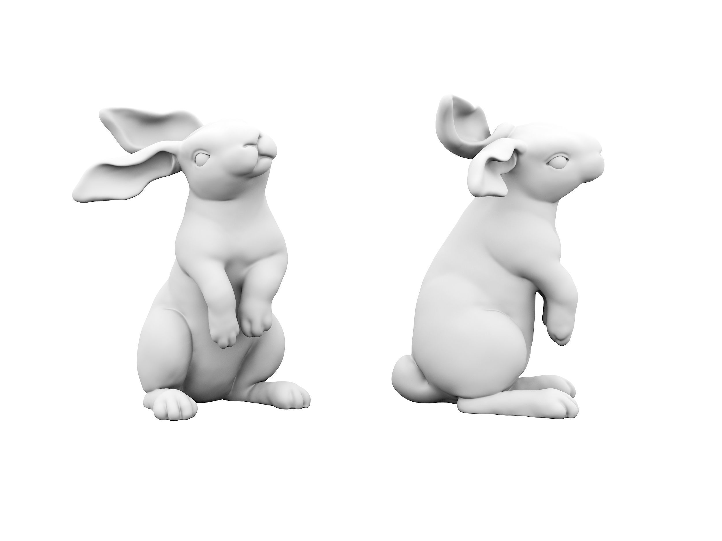 Rabbit 3D print model figurine 3D print model_2