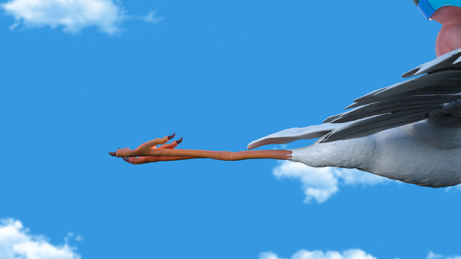 Cartoon Stork 3D model 3D model_7