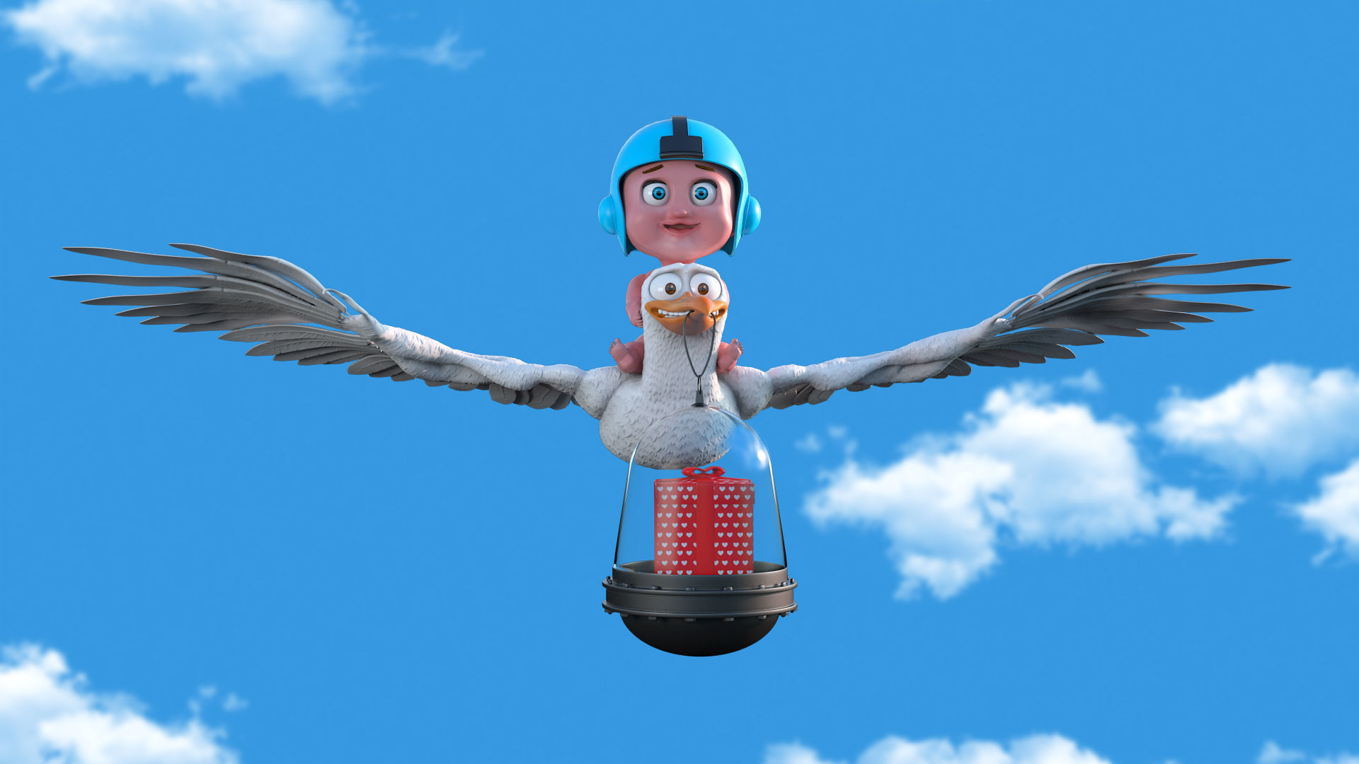 Cartoon Stork 3D model 3D model_6