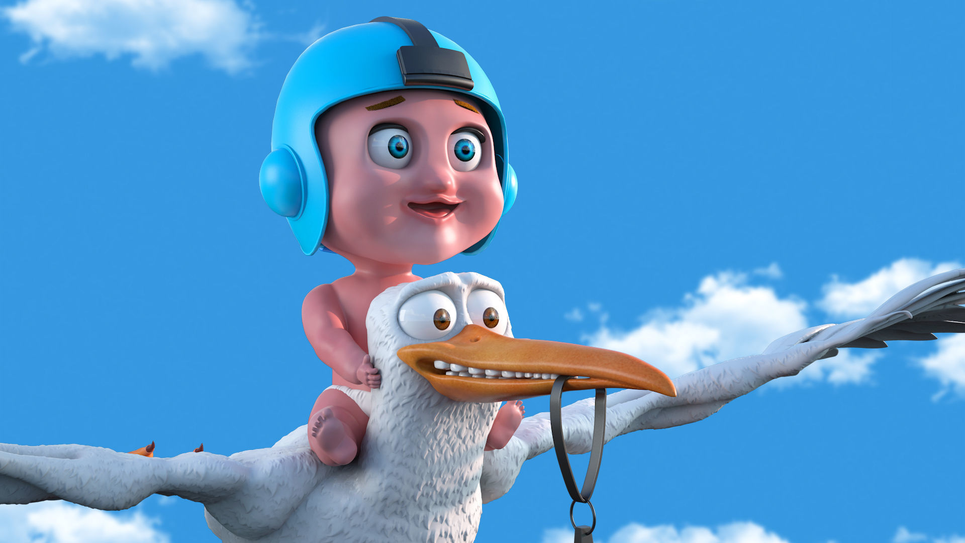 Cartoon Stork 3D model 3D model_8