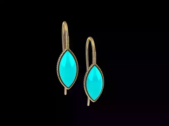 Marquise Cabochon earwire earirngs