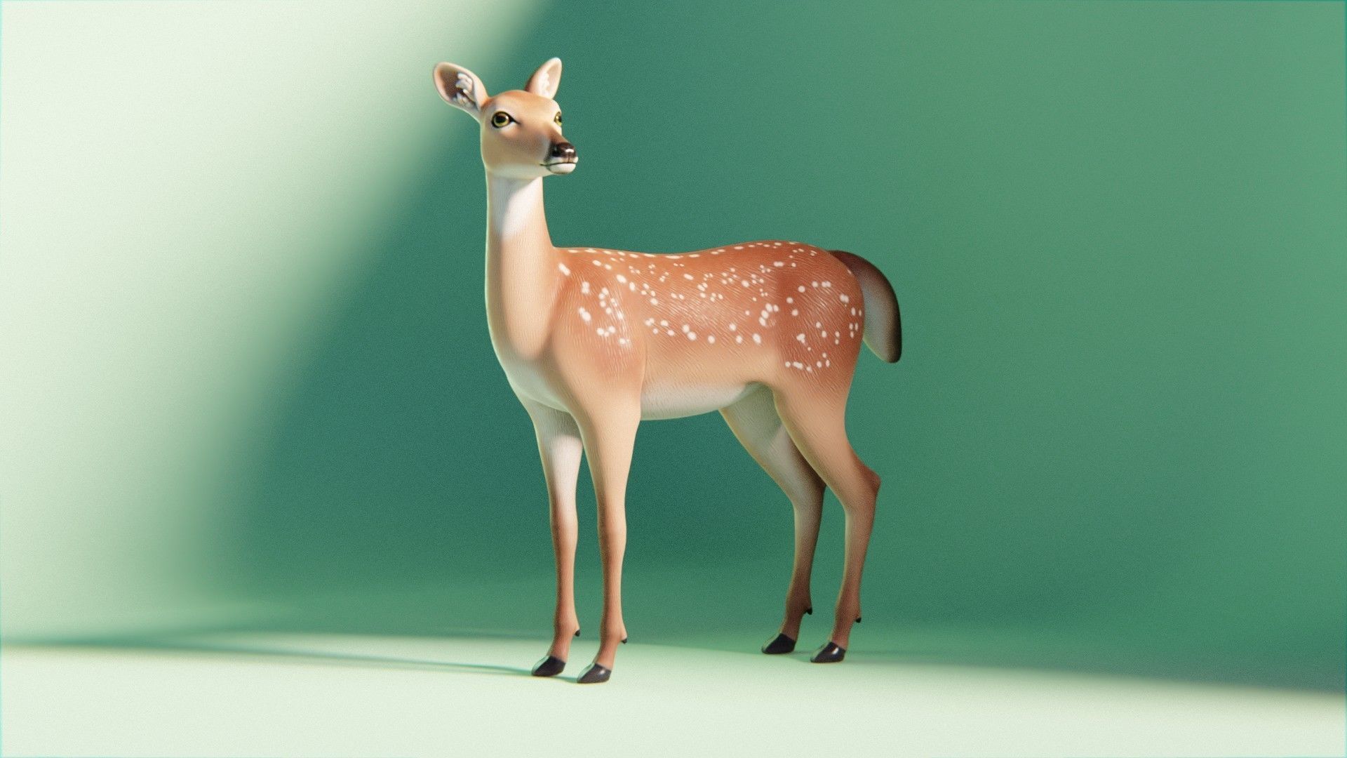 Deer stylized Low-poly 3D model_3