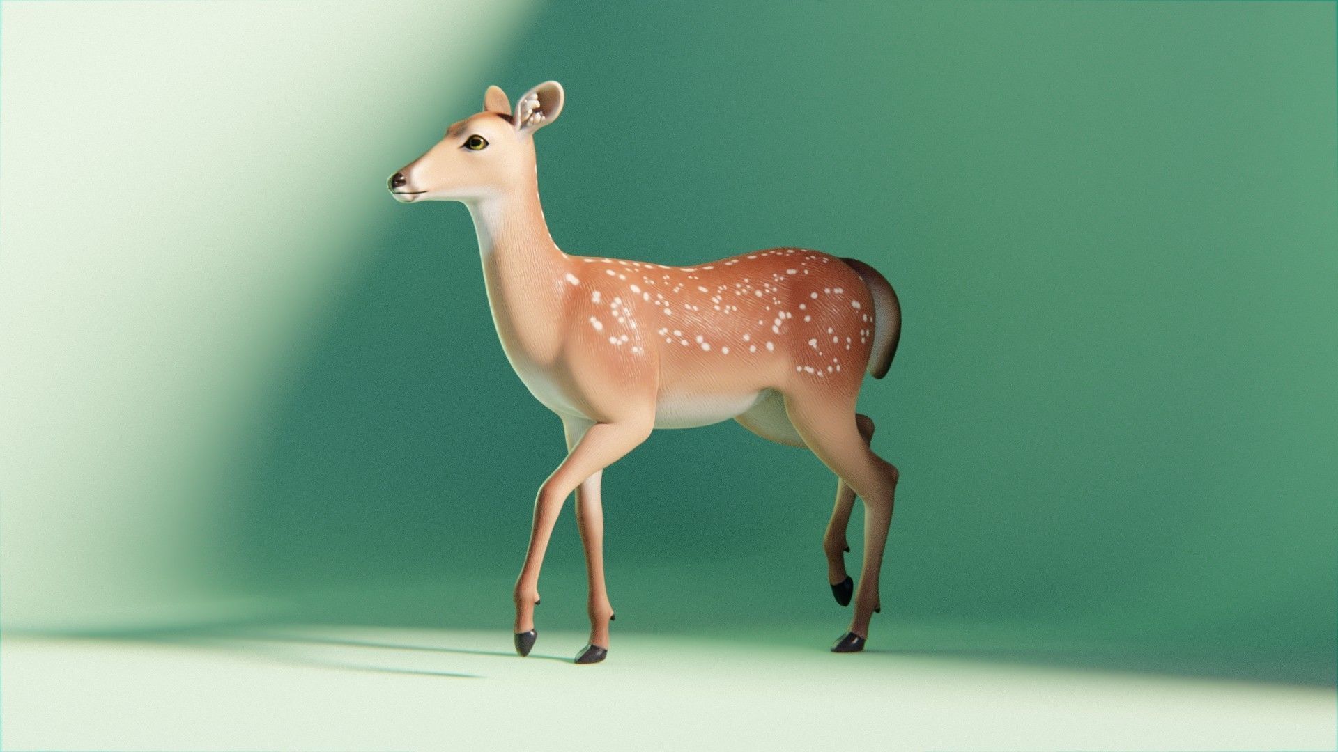 Deer stylized Low-poly 3D model_2