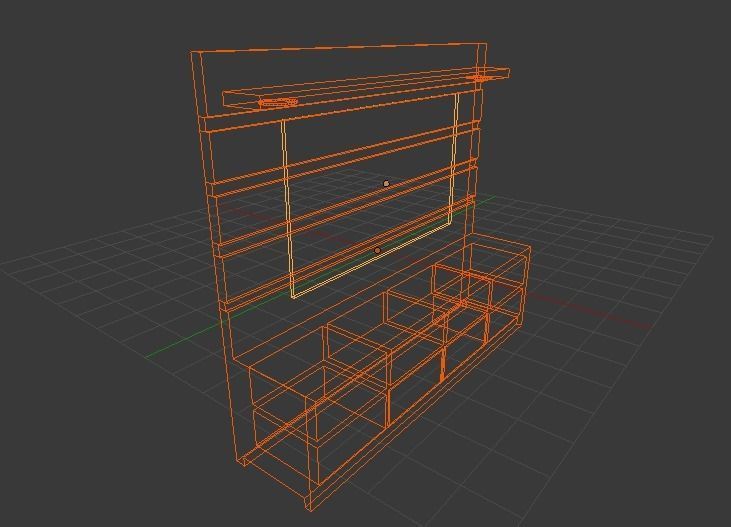 TV Stand Low-poly 3D model_7